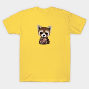 Cute Baby Red Panda Playing With Football T-Shirt